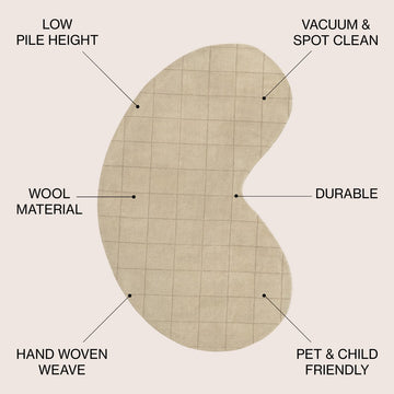 Bean Modern Plaid Grid Handwoven Wool Area Rug